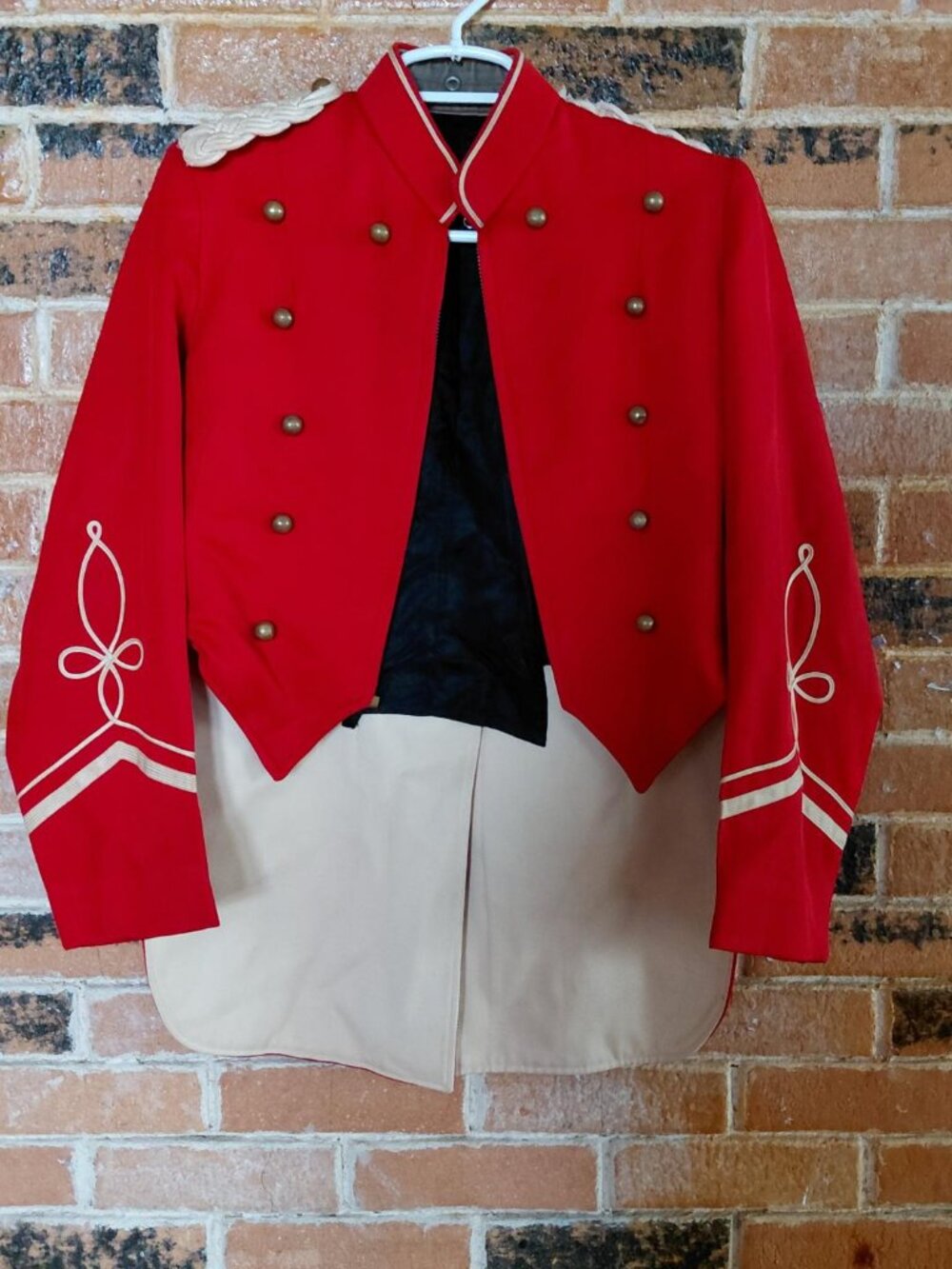 Vtg Craddock Uniform Red Double Breasted Marching Band Jacket w/ Tails